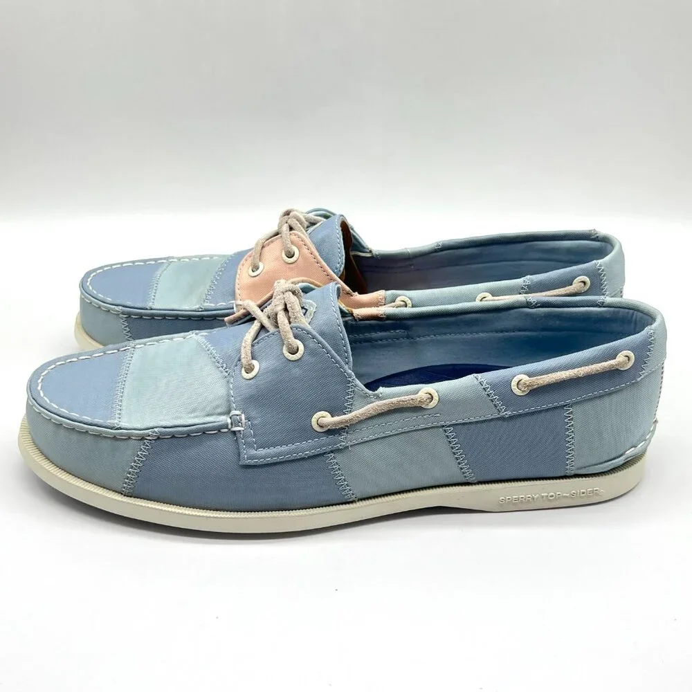 New SPERRY Womens Size 12 12M Blue And‎ Pink Pastel Boat Shoes Loafers Flats